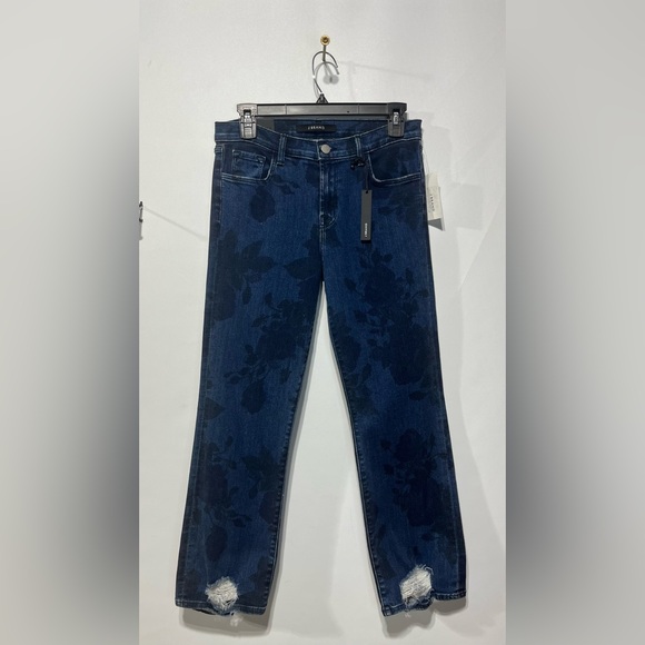 J Brand Denim - J Brand Selena Dark Blue Floral Women's Cropped Jeans Size 28 Inseam 26” NWT